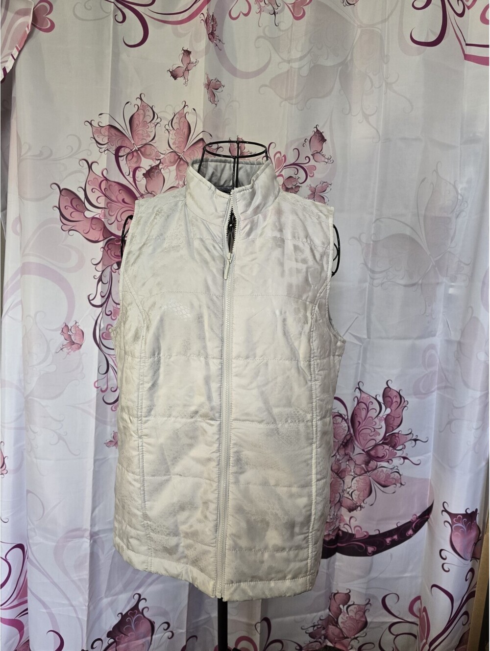 Chico  Size 8 Med (1) Gray Zippered  Lightweight Vest 2 Pockets Minamilist Core